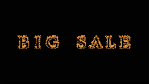 Big Sale fire text effect black background Stock-Footage 136246006