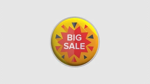 Big Sale Icon Loop With Alpha Channel 4K Stock Footage 304884716