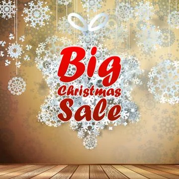 Big Sale interior decorated snowflakes. EPS 10 Illustrazione stock