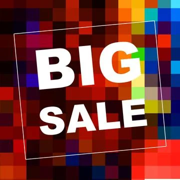 Big sale letters on pixelated background. Business concept Stock Photos