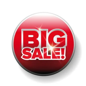 Big sale red button vector Stock Illustration