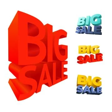 Big sale. Sale tags.big letters Big sale. Stock Illustration