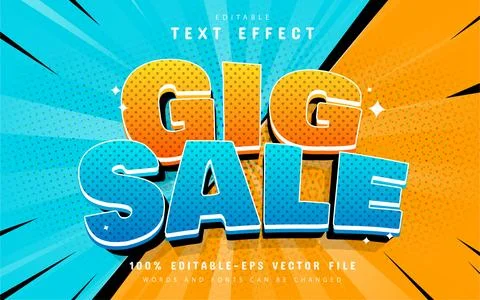 Big sale text effect comic style Illustrazione stock