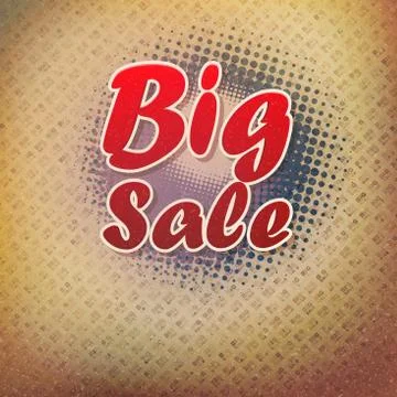 Big sale text on halftone pattern. Stock Illustration