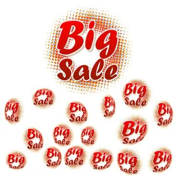 Big sale text on halftone pattern. Stock Illustration