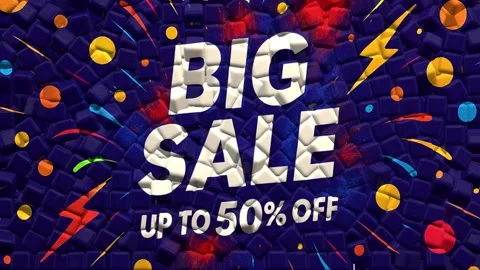 Big sale transition – 3d render alpha channel. Stock Footage 307851076