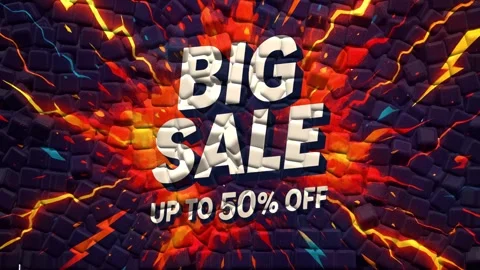 Big sale transition – 3d render alpha channel. Stock Footage 307851804
