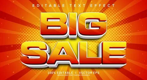 Big sale vector text effect with modern style design Stock Illustration