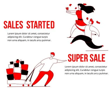Big sales set 3 Stock Illustration