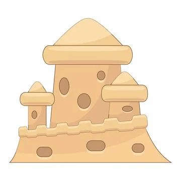 Big sandcastle standing on a beach Stock Illustration