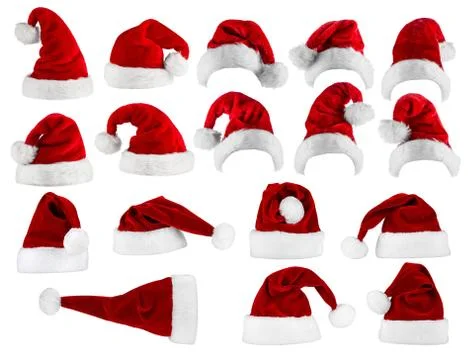 Big santa hat collection Stock Photos