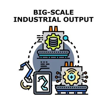 Big scale industrial output process automation concept 库存插图
