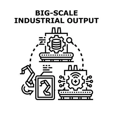 Big scale industrial output process automation concept 库存插图