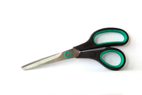 Big scissors isolated on white background Foto stock