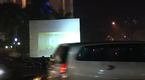 Big screen of Hanoi Opera House Stock Footage 289340