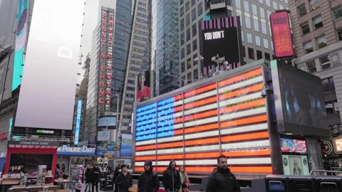 Big screen representing Usa flag Stock Footage 130897026