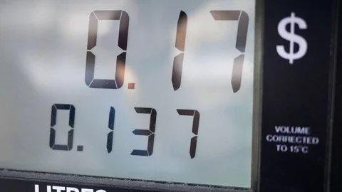 Big screen of rising gas prices on pump screen with 4k resolution Stock Footage 77666386