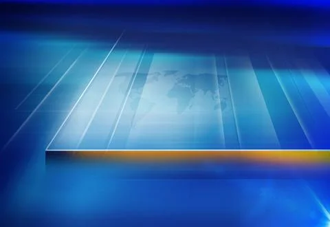 Big screen with world map in perspective concept series Stock Illustration