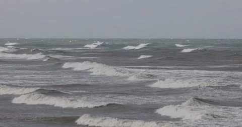 Big sea wave splash over the beach Stock Footage 234789973