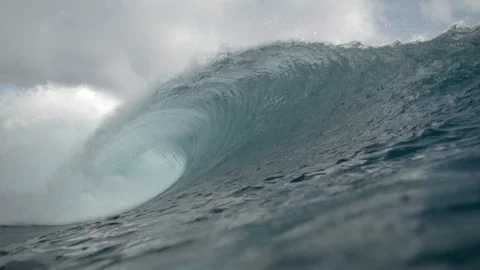 Big sea wave splashing in the sea in slow motion Stock Footage