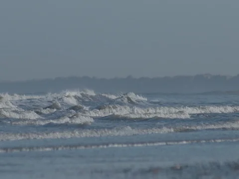 Big sea waves reaching the coast Stock Footage 73686738