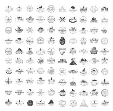 Big set of 100 premium labels Stock Illustration