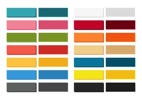 Big set of 14 isolated buttons in two possitions Stock Illustration