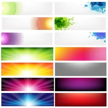Big set abstract banners Stock Illustration