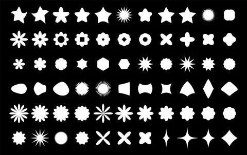 Big set of abstract geometric y2k shapes. Retro brutal elements, figures an.. Stock Illustration