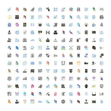 Big set of abstract modern technology icons イラスト素材