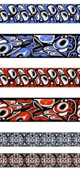 Big set abstract red background native american Stock Illustration