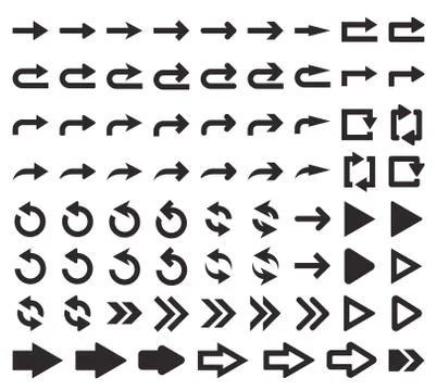 Big set of arrows Illustrazione stock