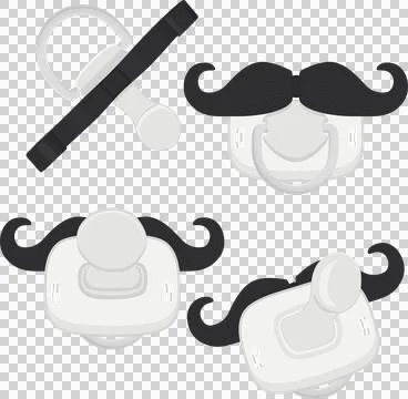 Big set baby pacifiers, dummy with rubber nipple Stock Illustration