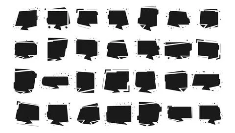Big set of black stickers, vector illustration Stock Illustration