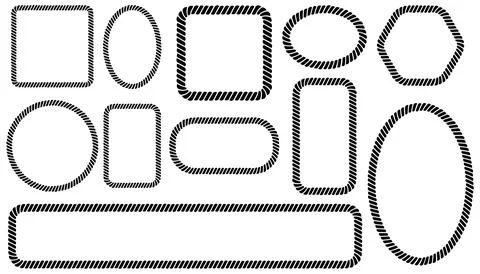 Big set of braided rope frames. Illustrazione stock