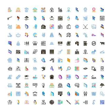 Big set of business, technology and industry icons Stock Illustration