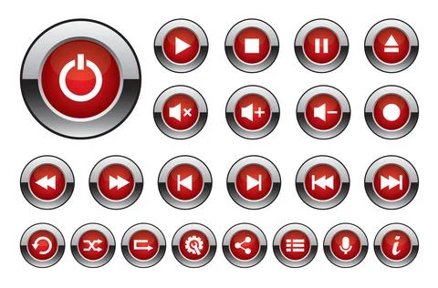 Big set of buttons Illustrazione stock