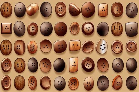 Big set of buttons of various sizes and shapes, in a retro style for games. Stock Illustration