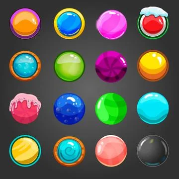 Big set of cartoon shiny bubbles Stock Illustration