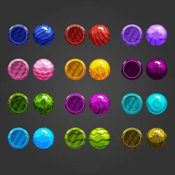 Big set of cartoon shiny bubbles Stock Illustration