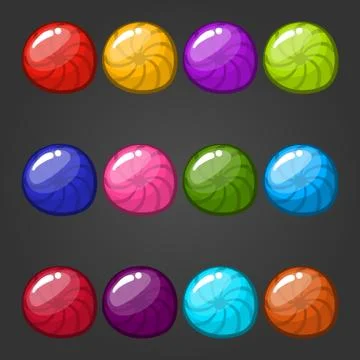 Big set with cartoon shiny bubbles Stock Illustration