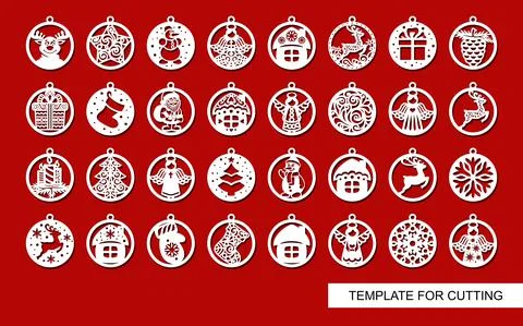 Big set of Christmas decorations Ilustración de archivo