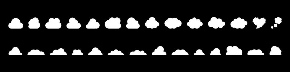 Big set of clouds icons vector illustration isolated on background. Illustrazione stock