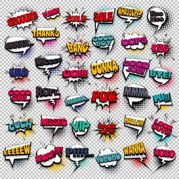 Big set colored comics book balloon Illustrazione stock