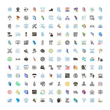 Big set of colorful web line icons Stock Illustration