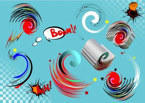 Big set of comic elements for your design Illustrazione stock