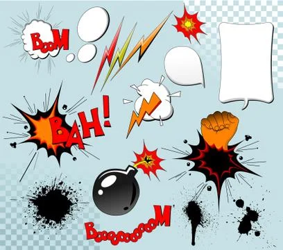 Big set of comic elements for your design Illustrazione stock