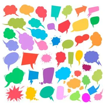 Big set of comic style speech bubbles. Vector design element Stock-Illustration