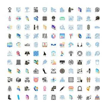 Big set of commerce business technology icons Stockillustratie