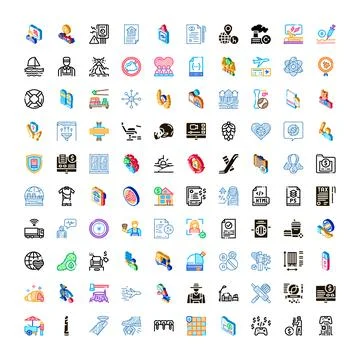 Big set of commerce business technology logistic icons Stock Illustration